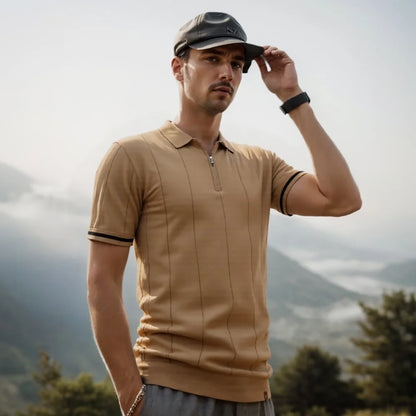 The Kensington Zip Polo — Refined Slim Fit