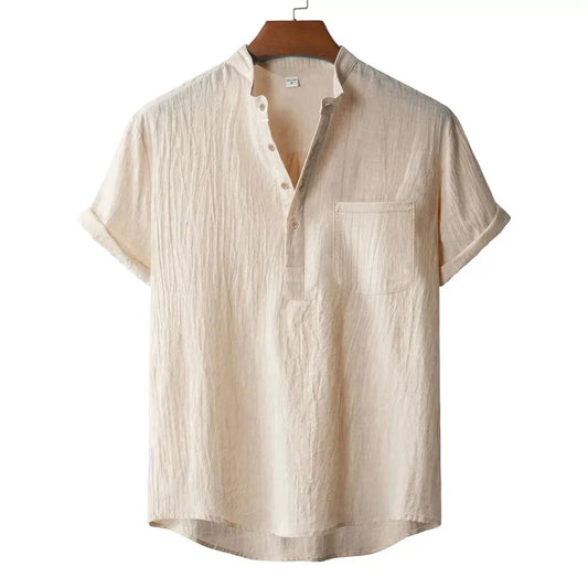 The Amalfi Henley — Breathable Linen Comfort