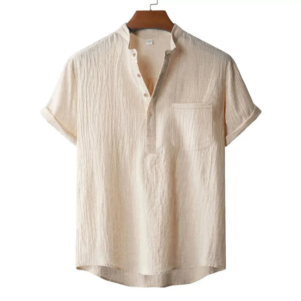 The Amalfi Henley — Breathable Linen Comfort