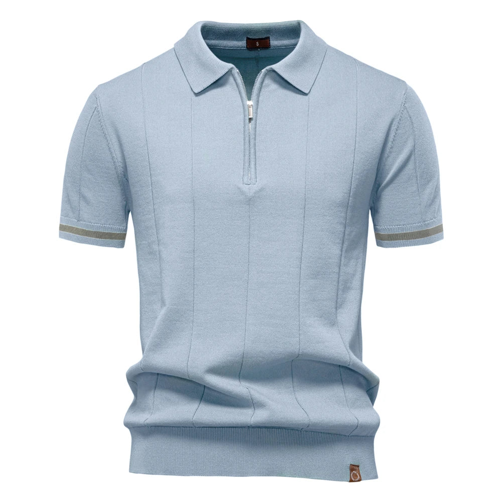 The Kensington Zip Polo — Refined Slim Fit