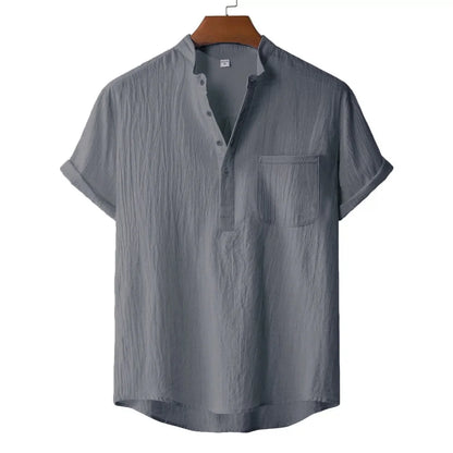 The Amalfi Henley — Breathable Linen Comfort