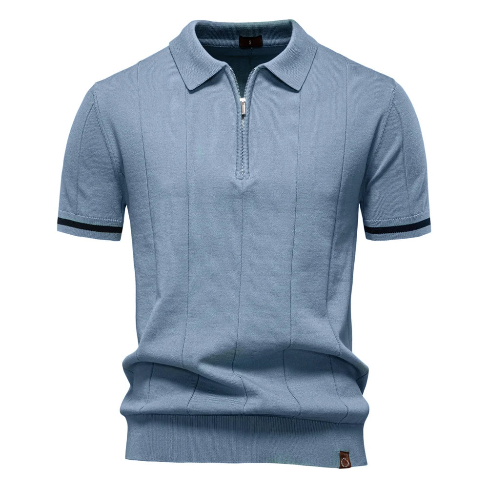 The Kensington Zip Polo — Refined Slim Fit