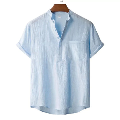 The Amalfi Henley — Breathable Linen Comfort