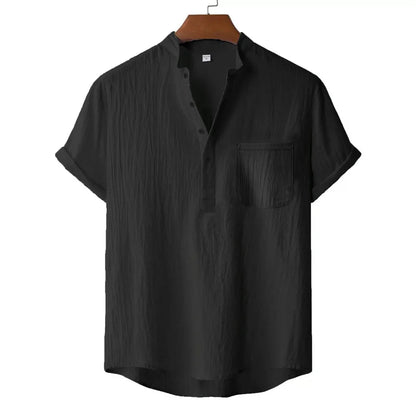 The Amalfi Henley — Breathable Linen Comfort