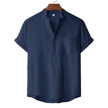 The Amalfi Henley — Breathable Linen Comfort