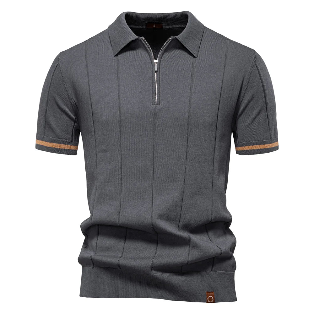 The Kensington Zip Polo — Refined Slim Fit
