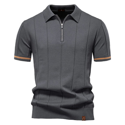 The Kensington Zip Polo — Refined Slim Fit