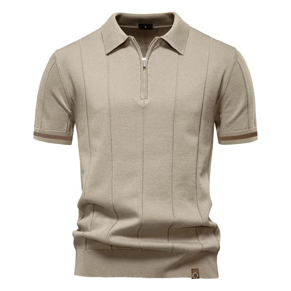 The Kensington Zip Polo — Refined Slim Fit