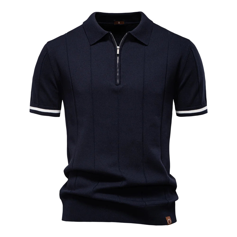 The Kensington Zip Polo — Refined Slim Fit