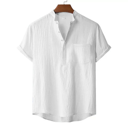 The Amalfi Henley — Breathable Linen Comfort
