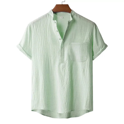 The Amalfi Henley — Breathable Linen Comfort