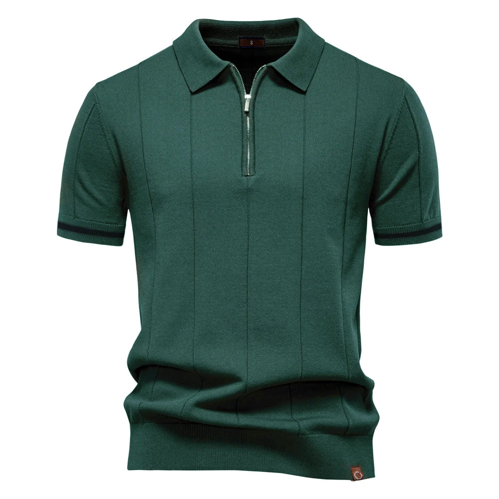 The Kensington Zip Polo — Refined Slim Fit