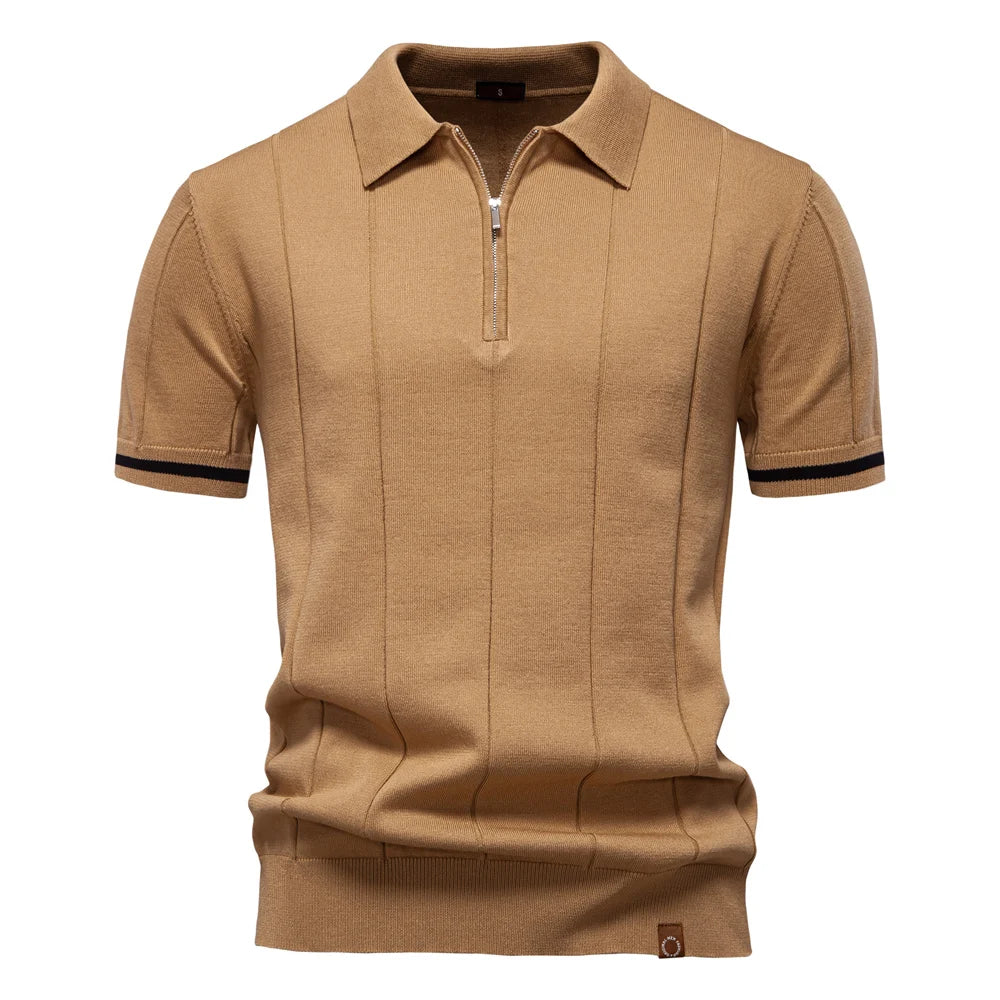 The Kensington Zip Polo — Refined Slim Fit